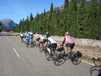 Group ride in Majorca
